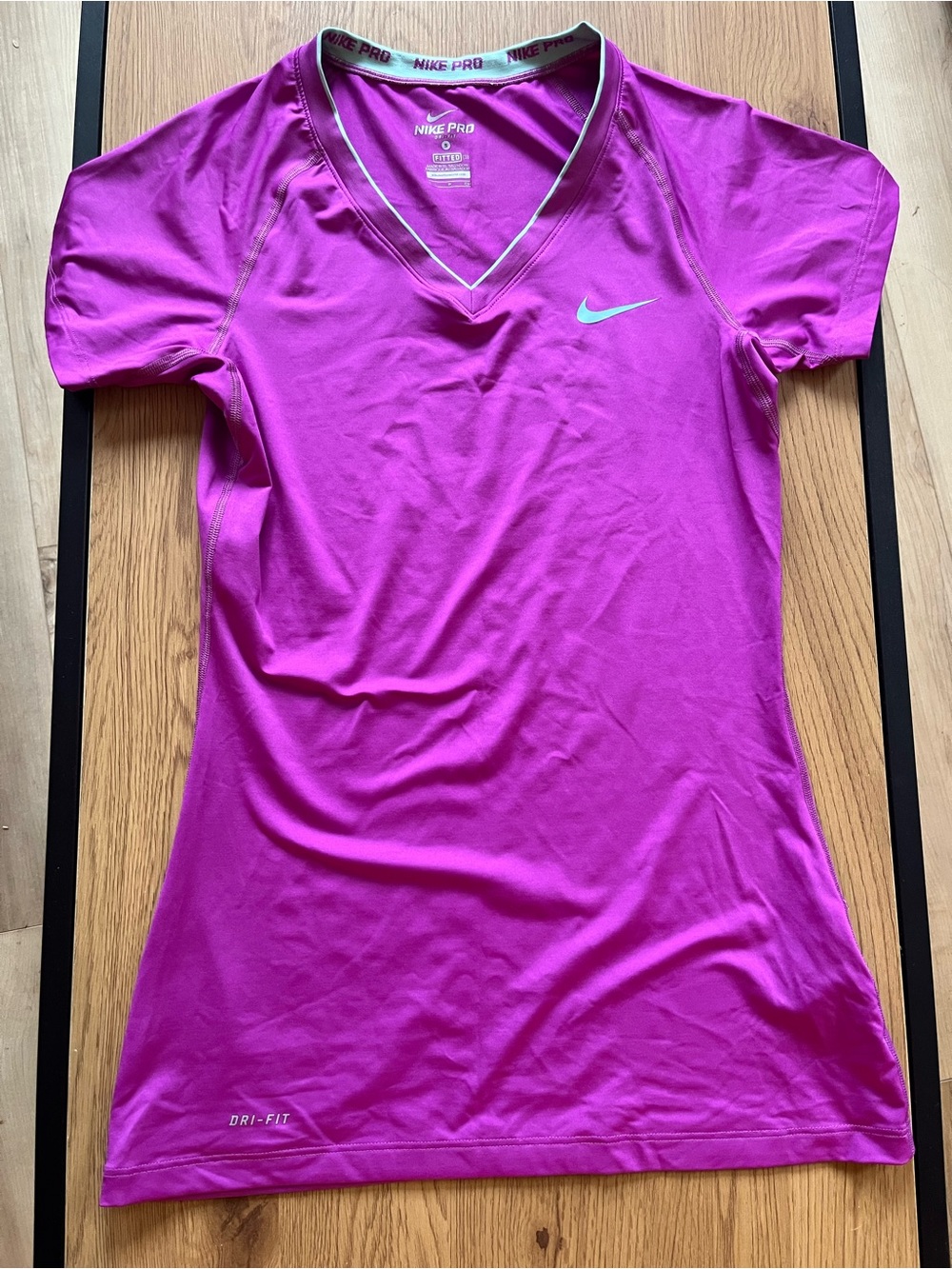 Nike Purple Dri-FIT V-Neck Short Sleeve Top